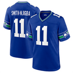 #11 Jaxon Smith-Njigba Player S.Seahawks Royal Throwback Game Football Jerseys