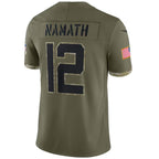 #12 Joe Namath Player NY.Jets Olive Salute To Service Game Football Jerseys