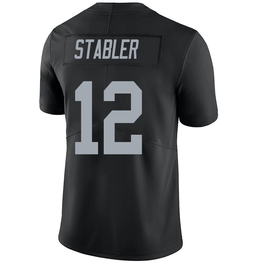 #12 Ken Stabler Player LV.Raiders Black Vapor F.U.S.E. Limited Football Jerseys