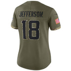 #18 Justin Jefferson Player MN.Vikings Olive Salute To Service Limited Football Jerseys