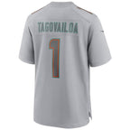 #1 Tua Tagovailoa Player M.Dolphins Gray Game Stitched Football Jerseys