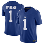 #1 Malik Nabers Player NY.Giants Royal Vapor F.U.S.E. Limited Football Jerseys