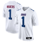 #1 Malik Nabers Player NY.Giants Tundra White Fashion Football Jerseys