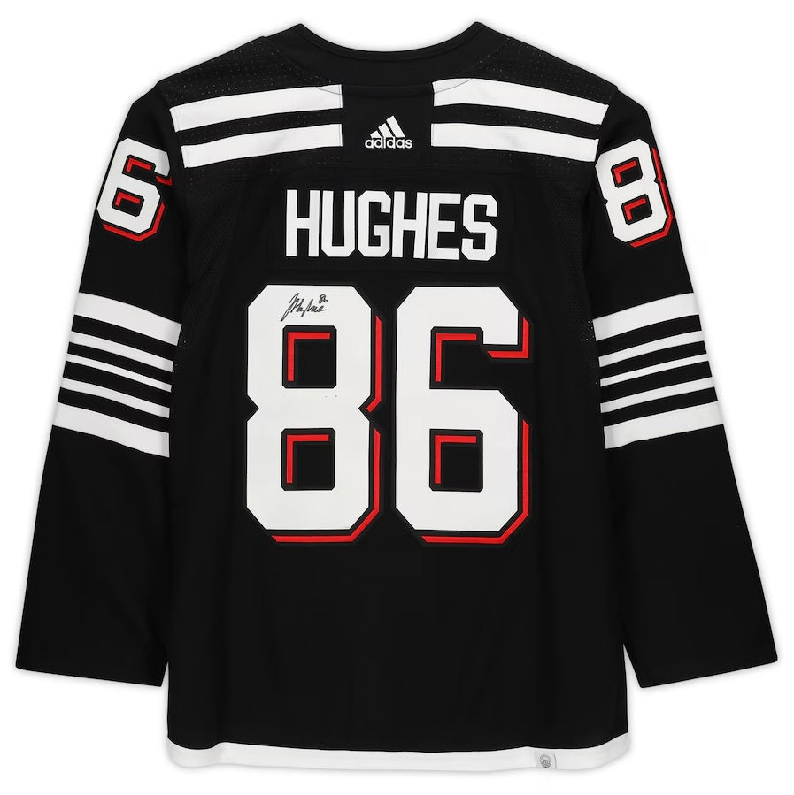 NJ.Devils #86 Jack Hughes Fanatics Authentic Autographed Alternate Limited Hockey Jerseys