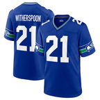 #21 Devon Witherspoon Player S.Seahawks Royal Throwback Game Football Jerseys