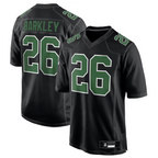#26 Saquon Barkley Player P.Eagles Carbon Black Green Fashion Game Football Jerseys