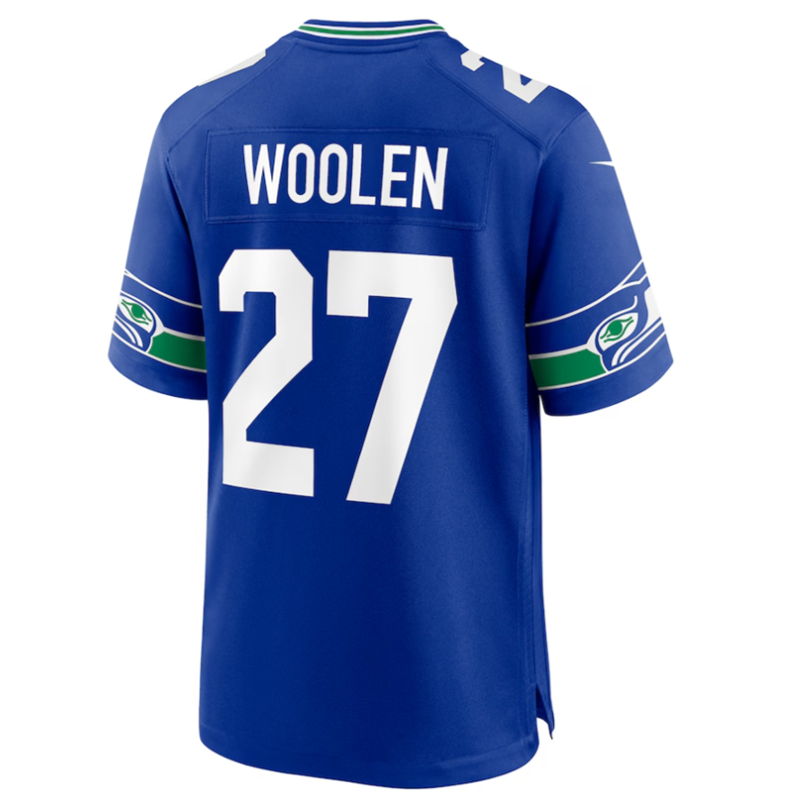 #27 Tariq Woolen Player S.Seahawks Royal Player Game Football Jerseys