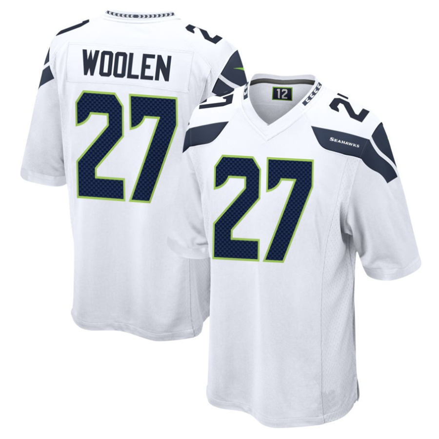#27 Tariq Woolen Player S.Seahawks White Game Football Jerseys