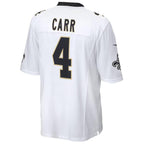 #4 Derek Carr Player NO.Saints White Game Football Jerseys