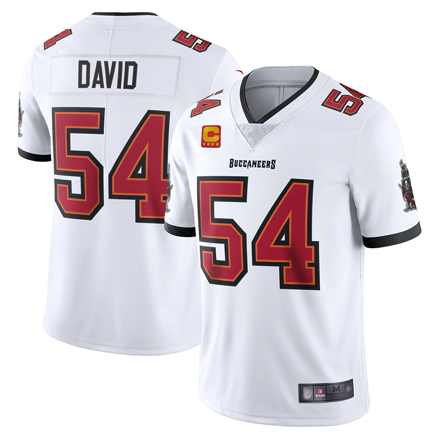 #54 Lavonte David Player White TB.Buccaneers Captain Vapor Limited Football Jerseys