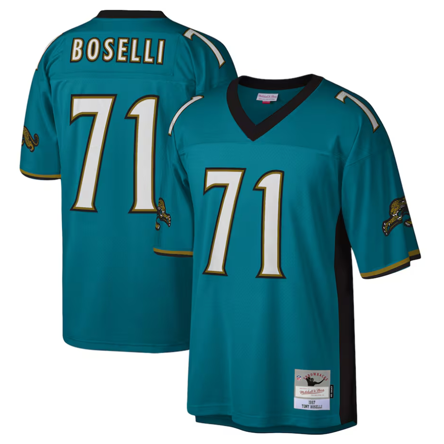 #71 Tony Boselli Player J.Jaguars Teal Mitchell & Ness Legacy Replica Football Jerseys