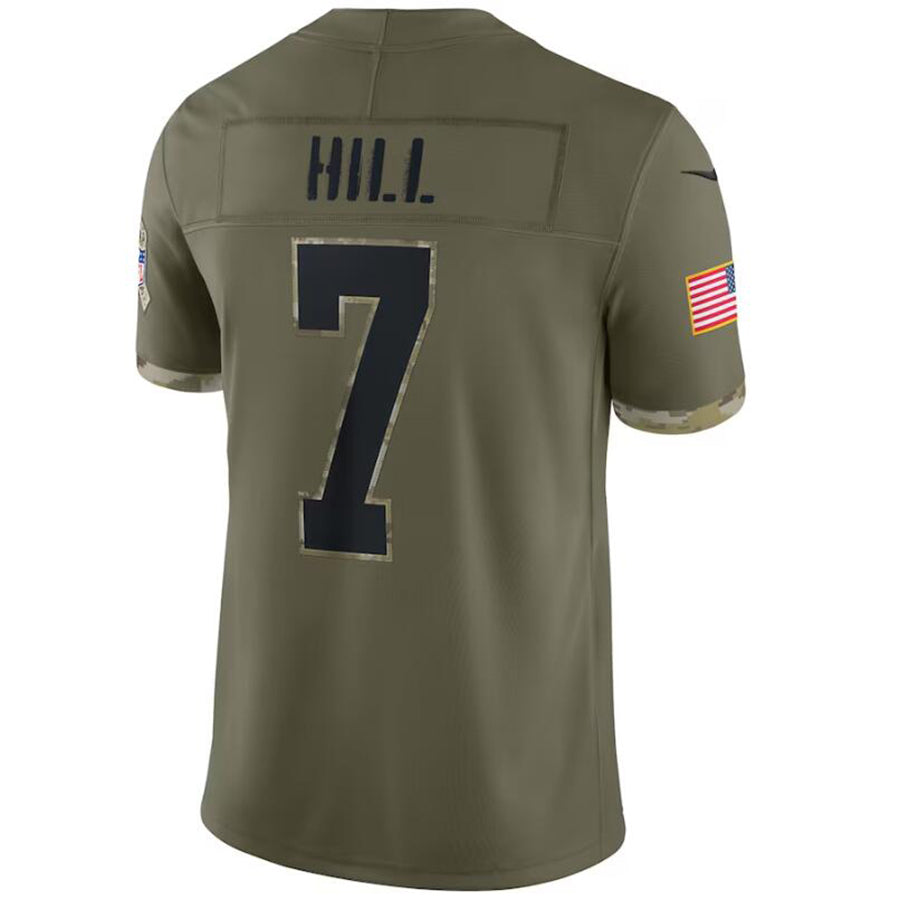 #7 Taysom Hill Player NO.Saints Olive Salute To Service Limited Football Jerseys