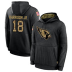 A.Cardinals #18 Marvin Harrison Jr. Player Black Salute to Service Hoodies Football Jerseys