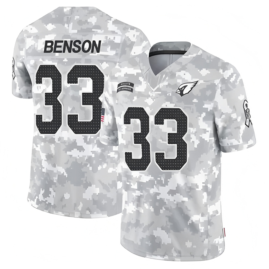 A.Cardinals #33 Trey Benson Player Camo Salute to Limited Football Jerseys