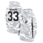 A.Cardinals #33 Trey Benson Player Arctic Camo Salute to Service Hoodies Football Jerseys