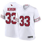 A.Cardinals #33 Trey Benson Player White Game Home Football Jerseys
