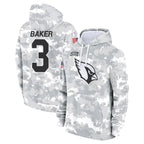 A.Cardinals #3 Budda Baker Player Arctic Camo Salute to Service Limited Hoodie Football Jerseys