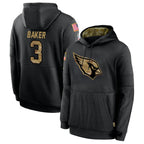 A.Cardinals #3 Budda Baker Player Black Salute to Service Limited Hoodie Football Jerseys