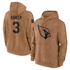 A.Cardinals #3 Budda Baker Player Brown Salute To Service Limited Hoodies Football Jerseys