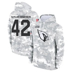 A.Cardinals #42 Dadrion Taylor-Demerson Player Camo Salute to Service Hoodies Football Jerseys