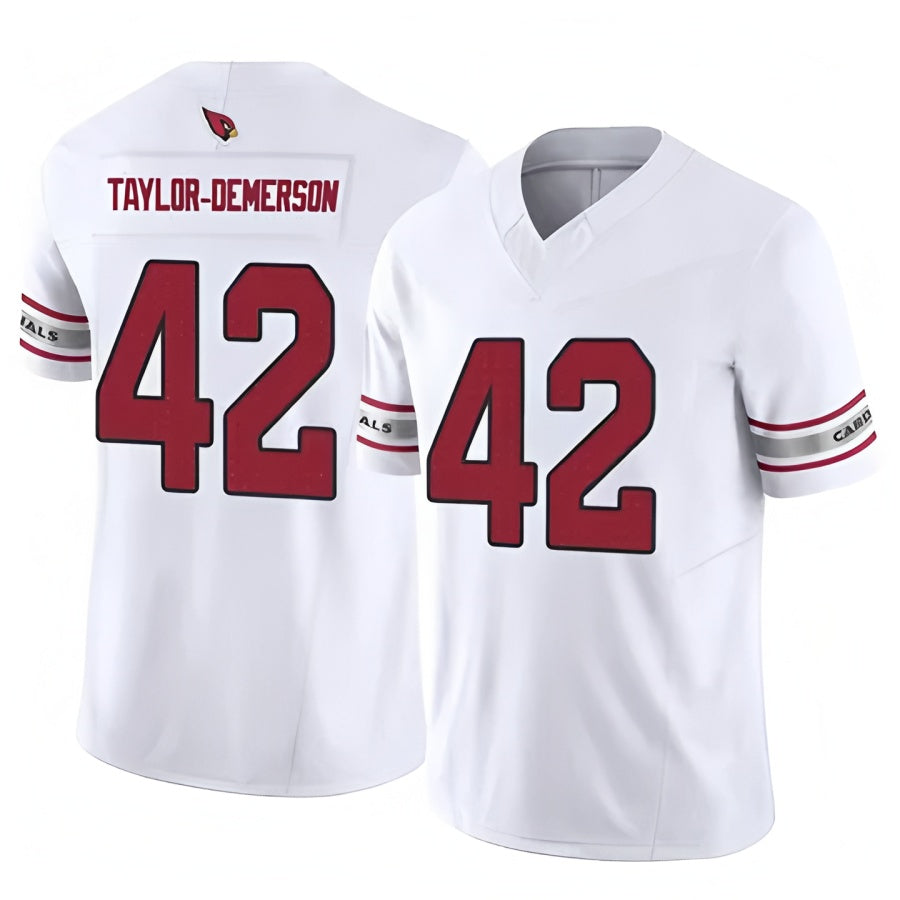 A.Cardinals #42 Dadrion Taylor-Demerson Player Whtie Home Game Football Jerseys