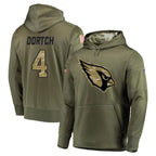 A.Cardinals #4 Greg Dortch Player Olive Salute to Service Limited Hoodies Football Jerseys
