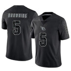 A.Cardinals #5 Baron Browning Player Black RFLCTV Limited Football Jerseys