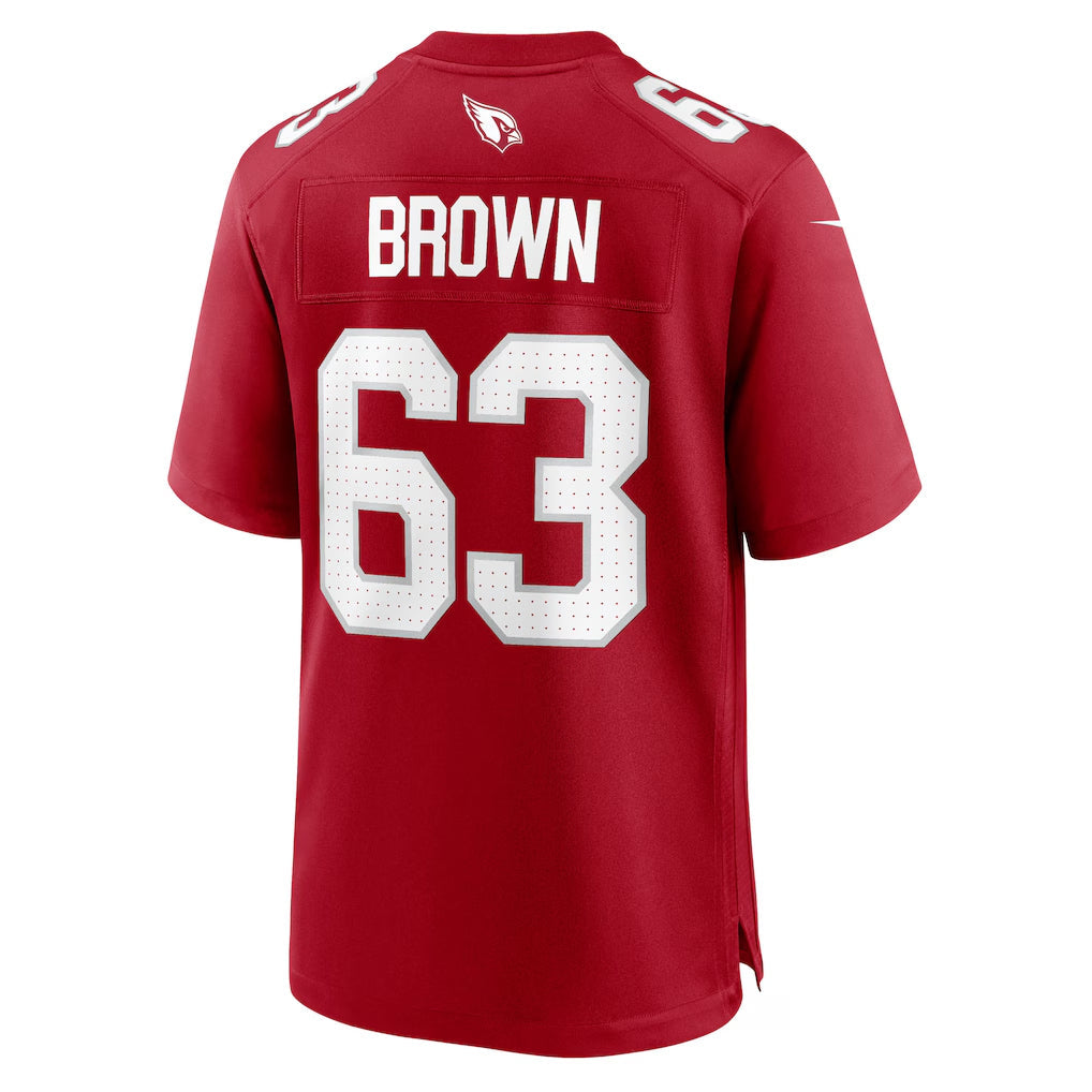 A.Cardinals #63 Evan Brown Player Cardinal Home Game Football Jerseys