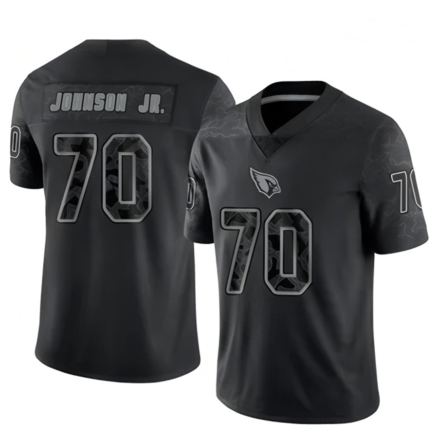 A.Cardinals #70 Paris Johnson Jr. Player Black RFLCTV Limited Football Jerseys