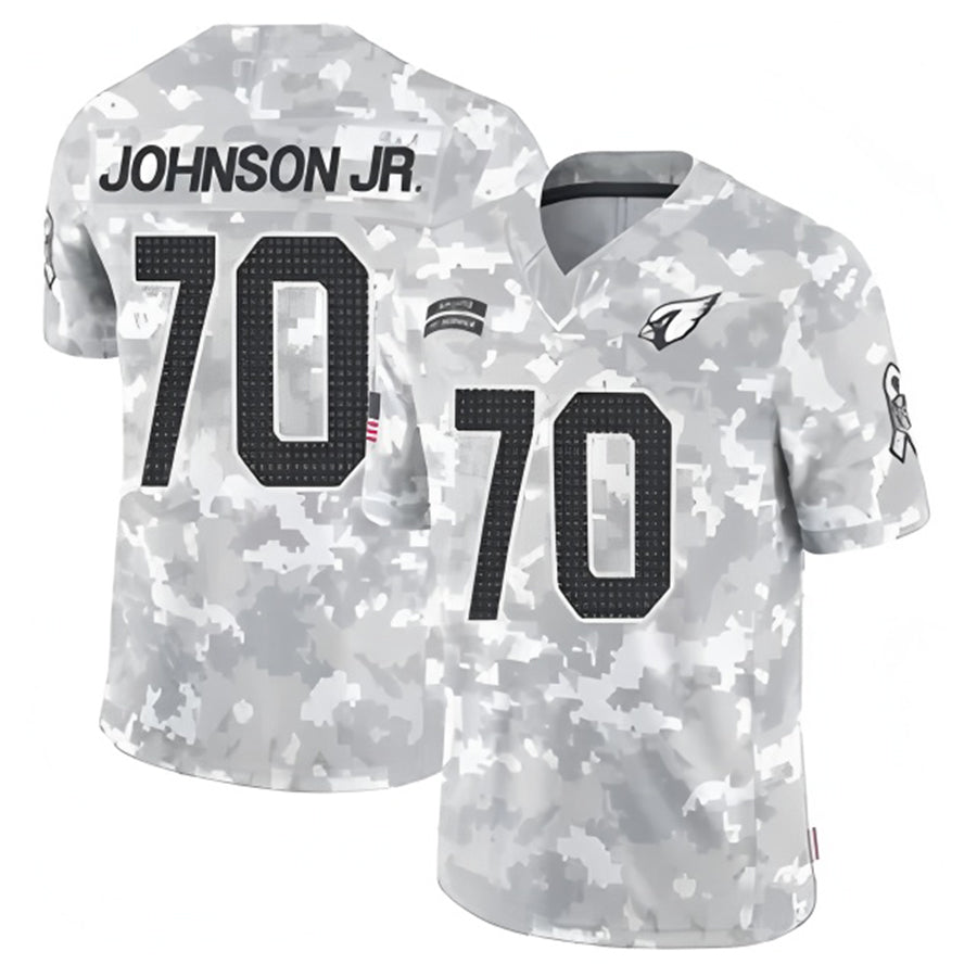A.Cardinals #70 Paris Johnson Jr. Player Camo Salute to Service Limited Stitched Football Jerseys