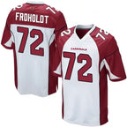 A.Cardinals #72 Hjalte Froholdt Player White Home Game Football Jerseys