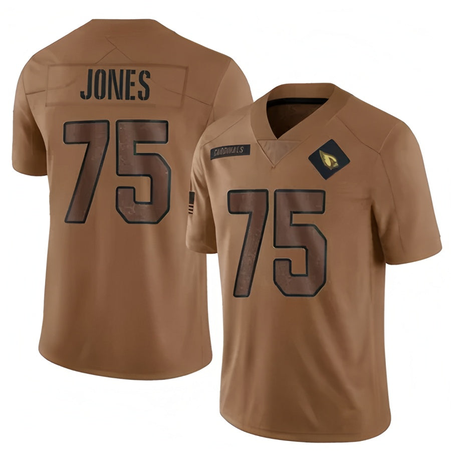 A.Cardinals #75 Christian Jones Player Brown Salute To Service Limited Football Jerseys