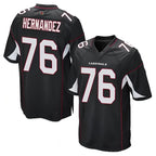 A.Cardinals #76 Will Hernandez Player Black Alternate Game Football Jerseys