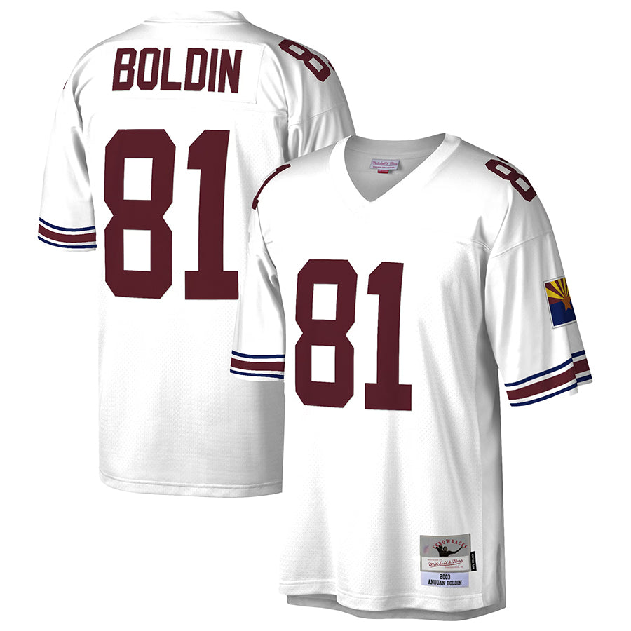 A.Cardinals #81 Anquan Boldin Player Mitchell & Ness White Legacy Replica Football Jerseys