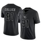 A.Cardinals #91 L.J. Collier Player Black RFLCTV Limited Football Jerseys