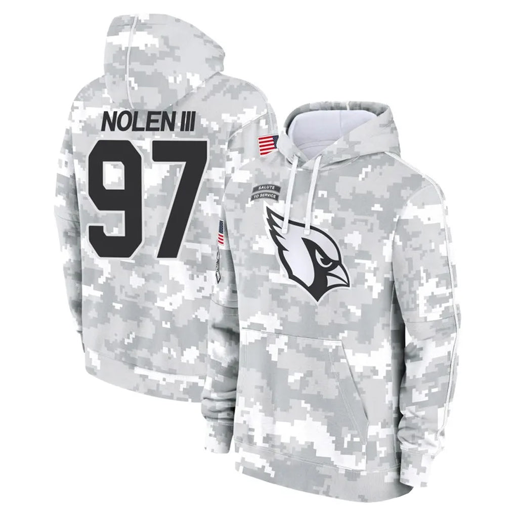 A.Cardinals #97 Walter Nolen Player Arctic Camo Salute to Service Limited Hoodies Football Jerseys