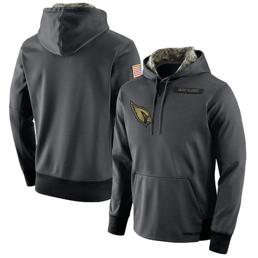 A.Cardinals Gray Salute To Service Pullover Hoodie Player Football Jerseys