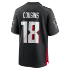 A.Falcons #18 Kirk Cousins Player Black Home Game Football Jerseys