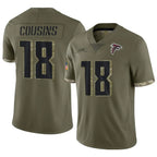 A.Falcons #18 Kirk Cousins Player Olive Salute To Service Limited Football Jerseys