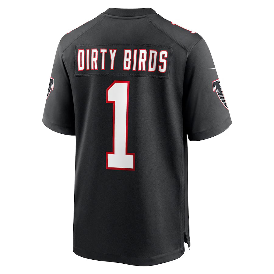 A.Falcons #1 Dirty Birds Player Black Throwback Game Football Jerseys