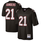 A.Falcons #21 Deion Sanders Mitchell & Ness Big & Tall 1992 Retired Player Football Jerseys - Black