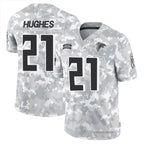A.Falcons #21 Mike Hughes Player Arctic Camo Salute to Service Limited Football Jerseys