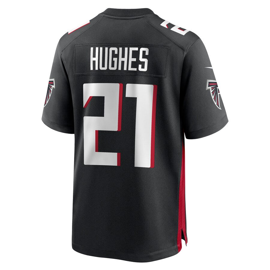 A.Falcons #21 Mike Hughes Player Black Home Game Football Jerseys