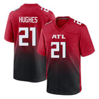 A.Falcons #21 Mike Hughes Player Red Home Game Football Jerseys