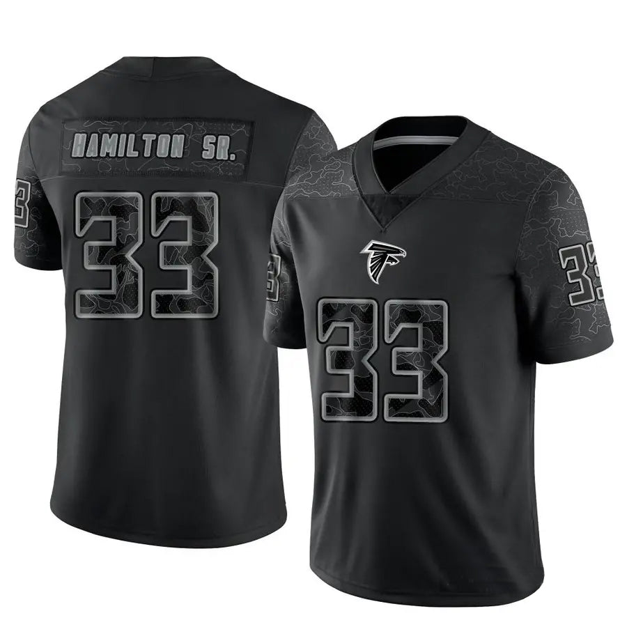 A.Falcons #33 Antonio Hamilton Sr. Player Black RFLCTV Limited Football Jerseys