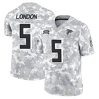 A.Falcons #5 Drake London Player Arctic Camo Salute to Service Limited Football Jerseys
