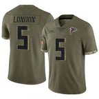 A.Falcons #5 Drake London Player Olive Salute To Service Limited Football Jerseys