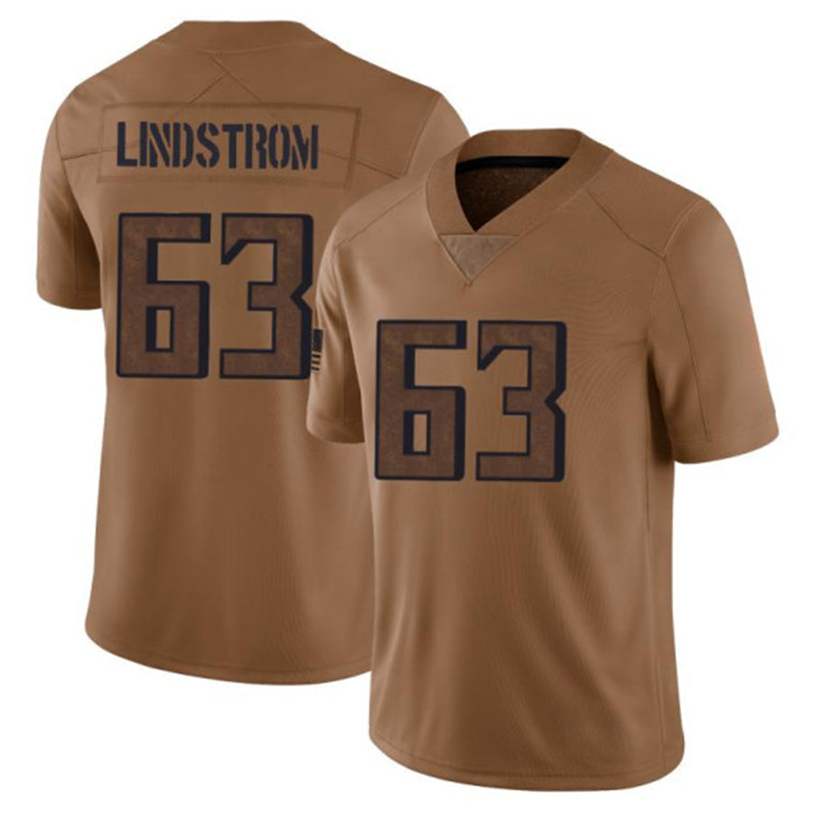 A.Falcons #63 Chris Lindstrom Player Brown Salute To Service Limited Football Jerseys