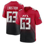 A.Falcons #63 Chris Lindstrom Player Red Home Game Football Jerseys