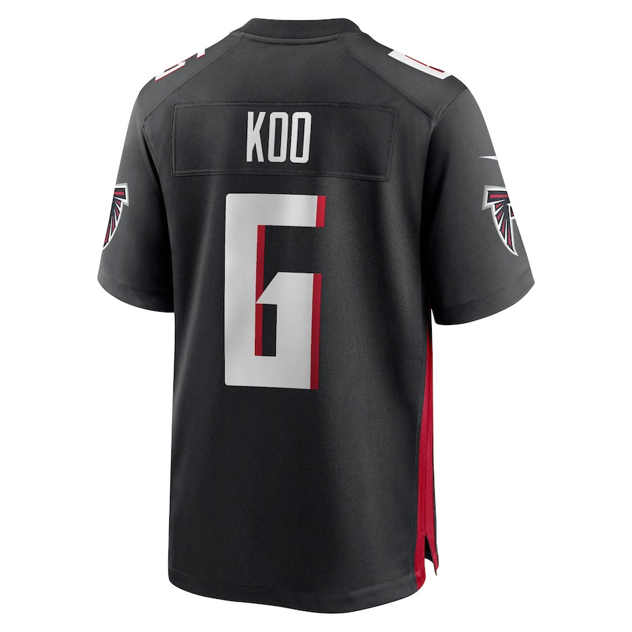 A.Falcons #6 Younghoe Koo Player Black Home Game Football Jerseys